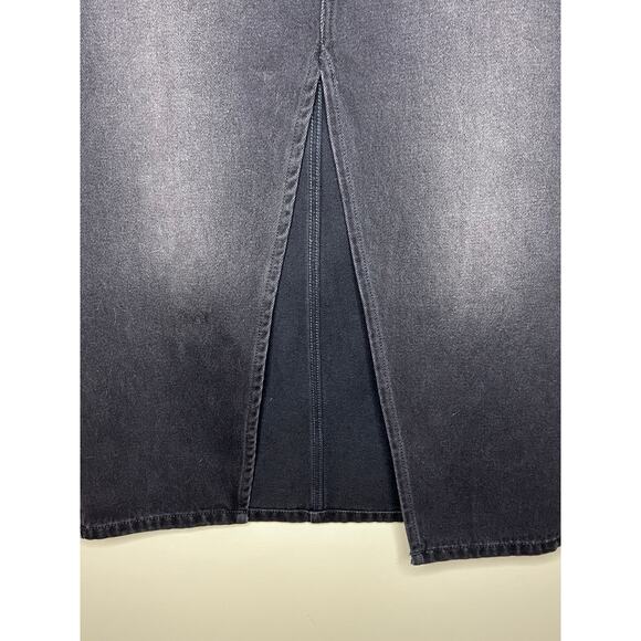 Free People We The Free Black Denim Madison Midi Slit Skirt Size 27 / Small - Picture 5 of 9